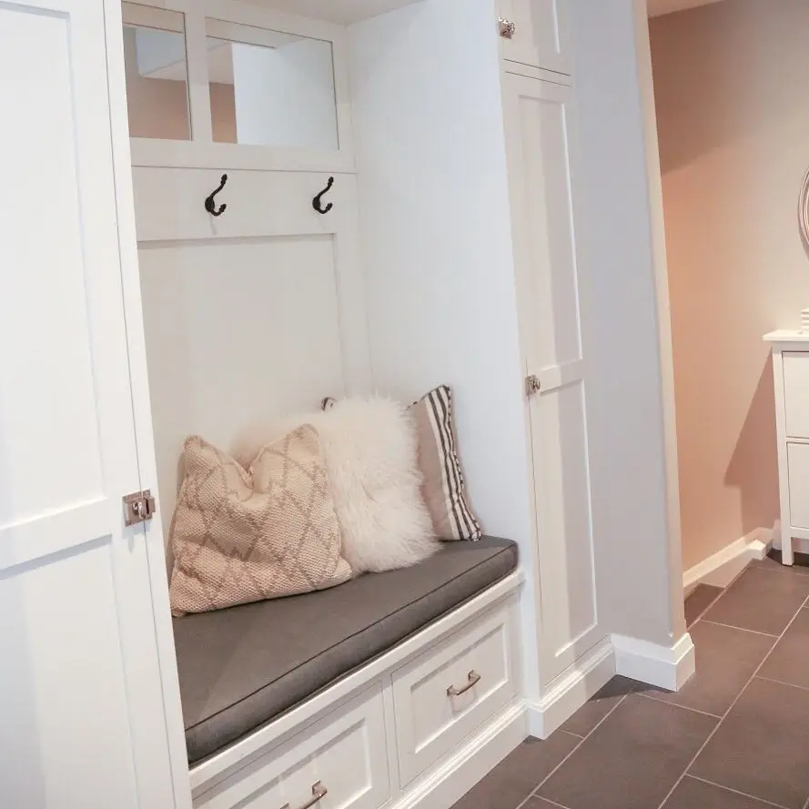 Mudroom cabinetry by Heirlooms Custom Cabinetry
