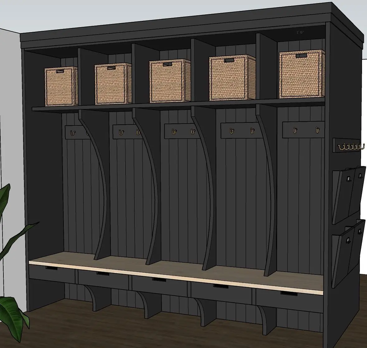 Mudroom with storage cabinetry by Heirlooms Custom Cabinetry