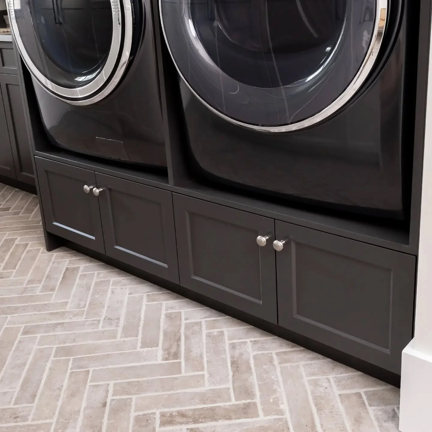 Moody Laundry Room with Herringbone - Image 2