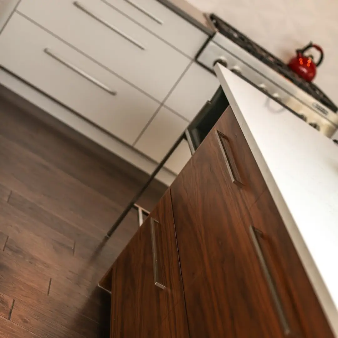 Contemporary Walnut Storage Kitchen - Image 5